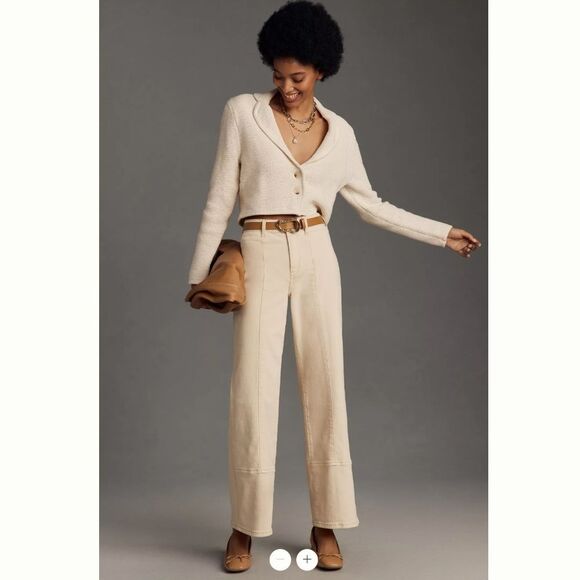 Anthropologie Pilcro Cuffed Crop High-Rise Wide-Leg Jeans - Picture 1 of 6